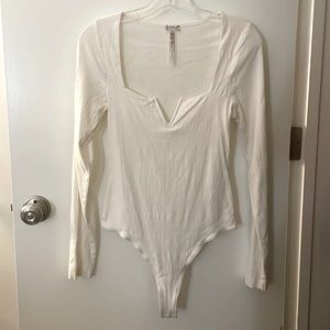 IntimatelyFree People Ivory Size Medium Sweetheart Thong Bodysuit